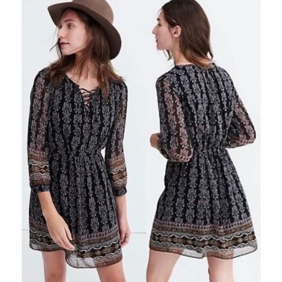 Madewell Dresses & Skirts - Madewell Women’s Dress Burnished Floral Peasant Boho A-Line Balloon Sleeve 8